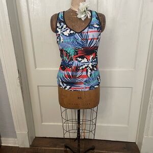 ZeroXposur Tropical Print Tankini Swim Top